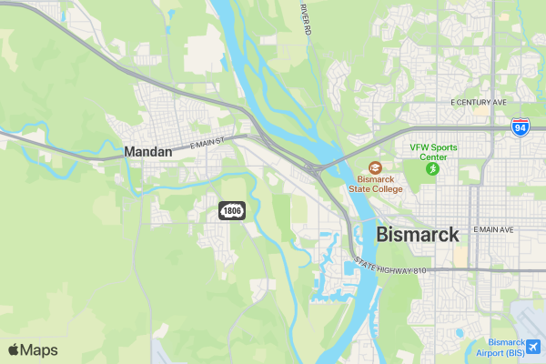 Mandan Rodeo Days Celebration location map image