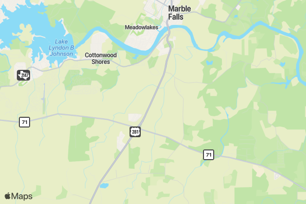 Marble Falls Rodeo location map image