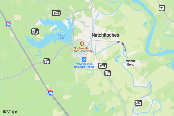 Natchitoches Parish Rodeo location map image