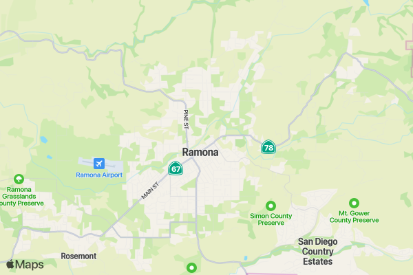The Ramona Rodeo location map image